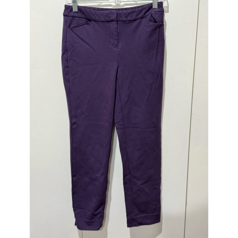 Women's White House Black Market ponte knit Pants Size 2 Purple Slim Ankle